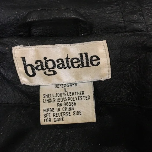 BAGATELLE Vintage Black Hooded Genuine Leather Jacket Womens US Large - Picture 16 of 17
